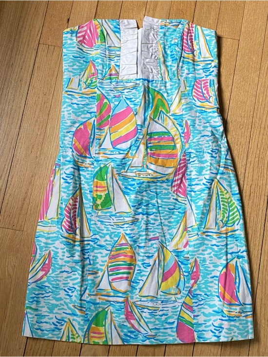 Lilly Pulitzer Dresses & Skirts - Lilly Pulitzer Dress Women’s 4 Franco Strapless In You Gotta Regatta Sailboats